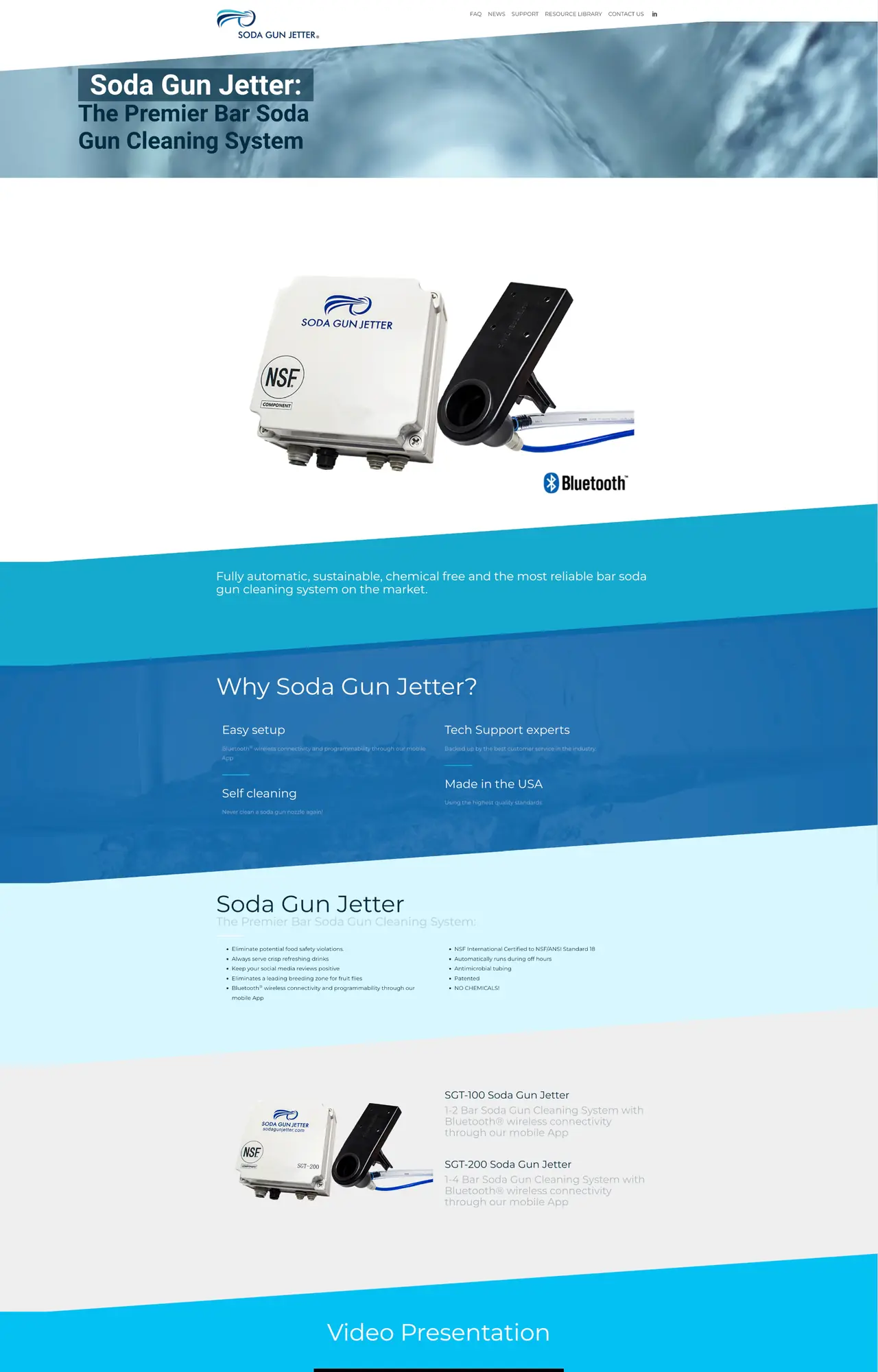 Soda Gun Jetter website, desktop view