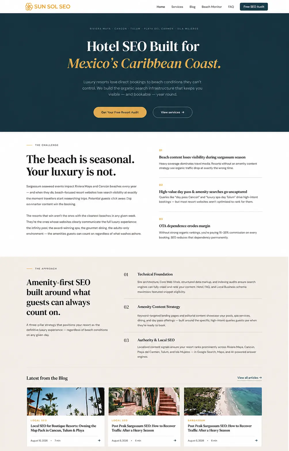 Sun Sol SEO website, desktop view