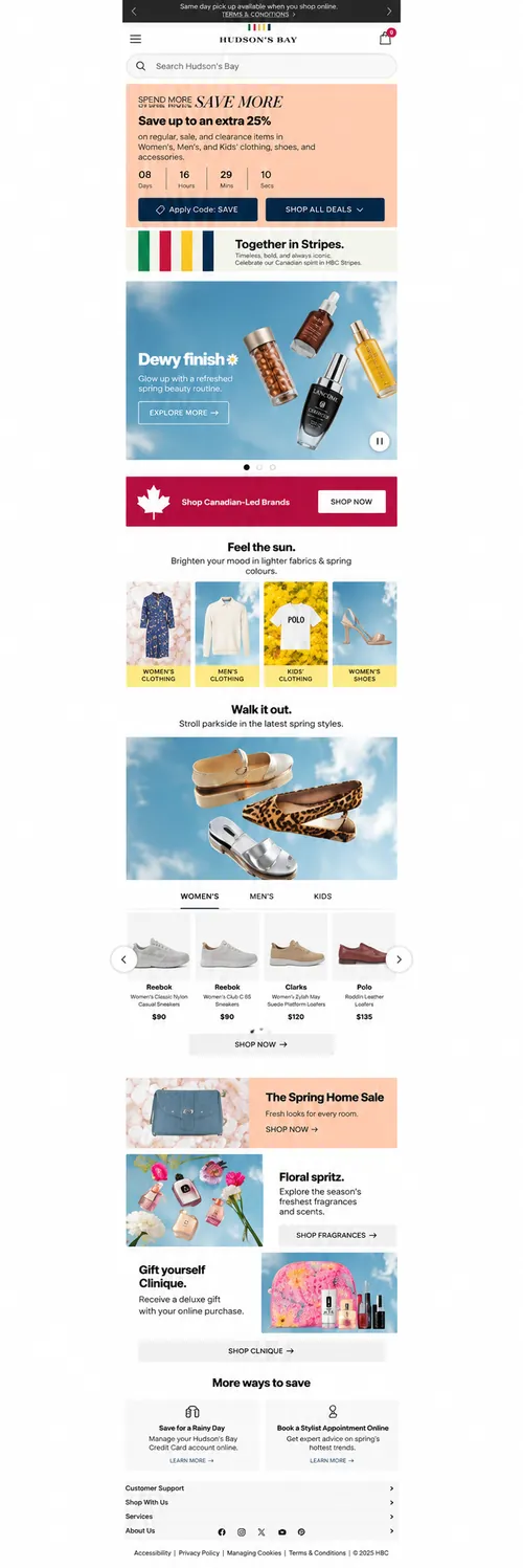 The Bay website, mobile view